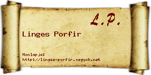 Linges Porfir névjegykártya